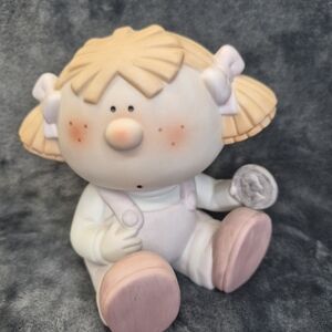 Bumkins Ceramic Doll with Pink and White Accents